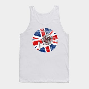 French Horn UK Flag Britain Hornist British Musician Tank Top